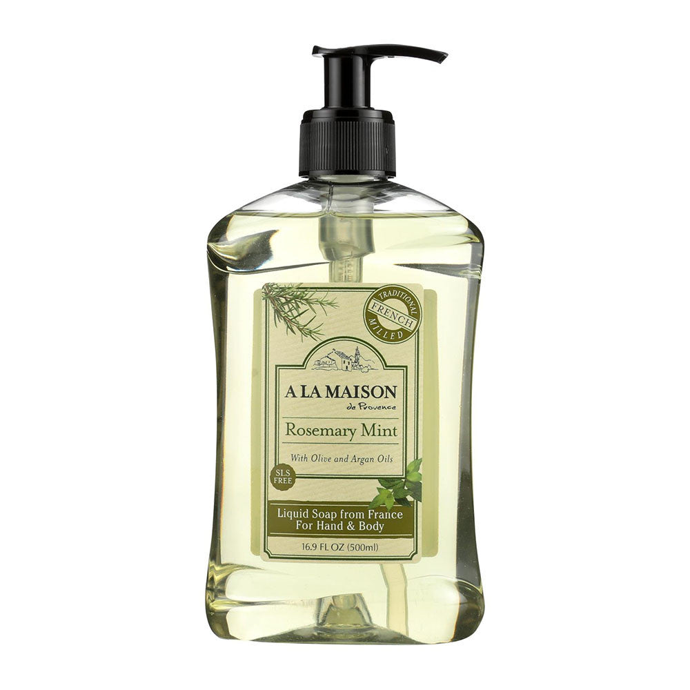 A La Maison Liquid Soap For Hand And Body Rosemary Mint 16.9 Oz (500ml)
